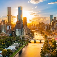 Melbourne at sunset